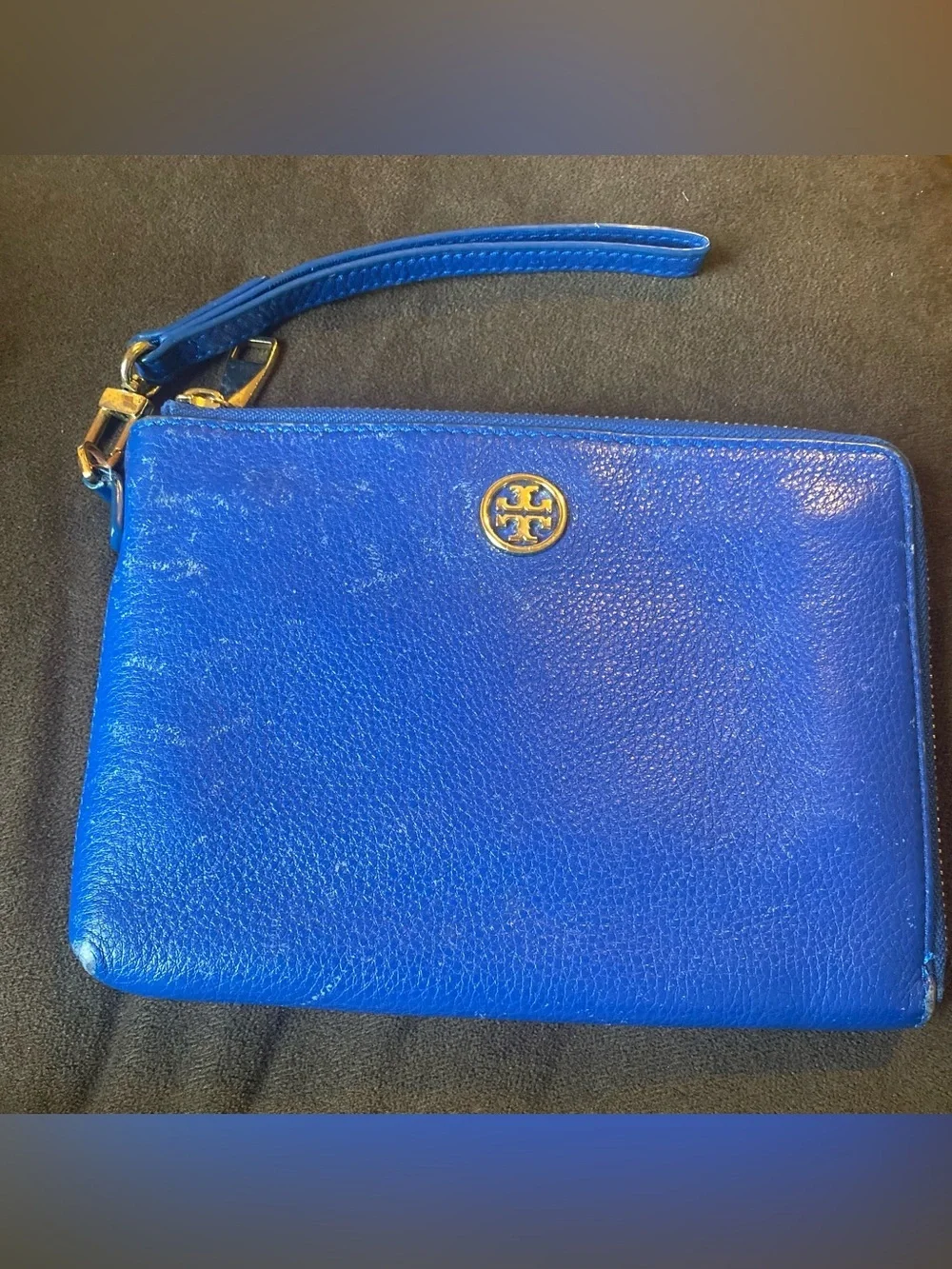 Tory Burch jelly blue wristlet